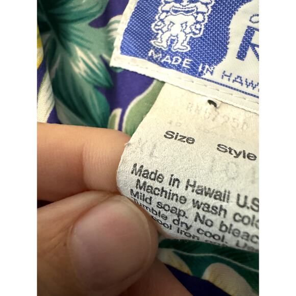 Vintage R. J. C. Hawaiian shirt purple birds of paradise Made in Hawaii Men's XL - Picture 4 of 4